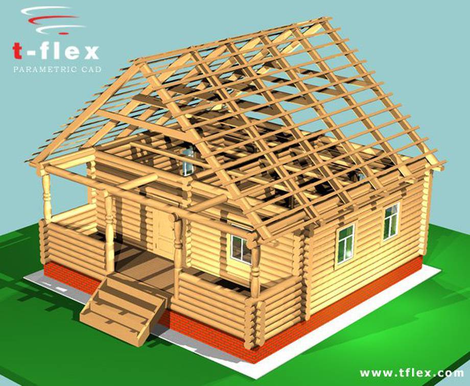 Projekt konstrukcji drewnianego domu.