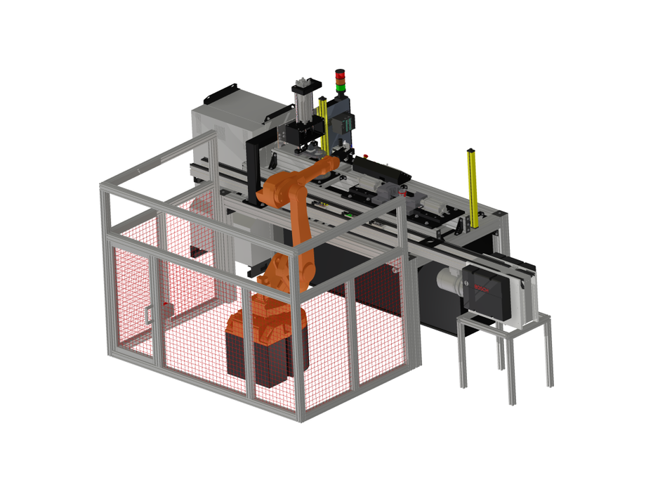 Automat do elektrodynamicznego tłoczenia wykonany  w programie Autodesk Inventor. 