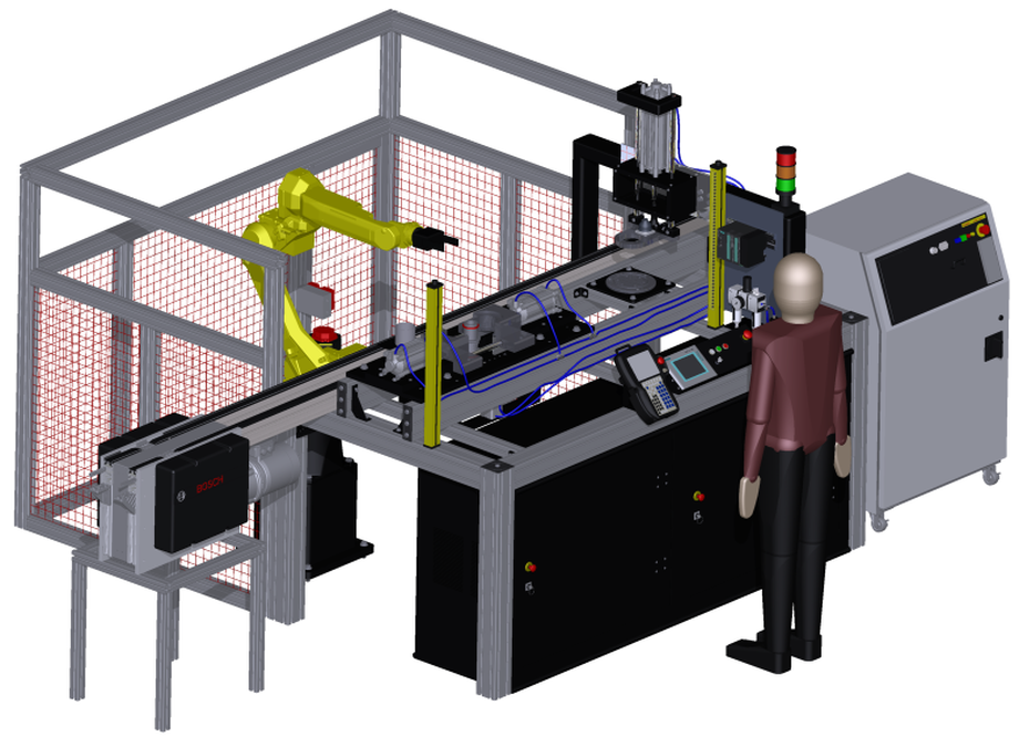 Automat do elektrodynamicznego tłoczenia wykonany  w programie Autodesk Inventor. 
