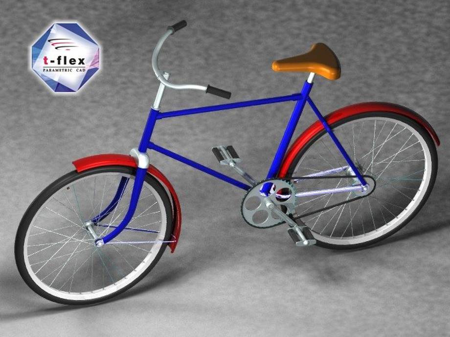 Projekt roweru oraz rendering z T-Flex CAD.