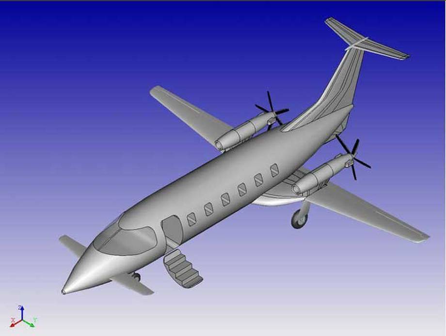 Projekt zewnętrznej części poszycia samolotu w T-Flex CAD.