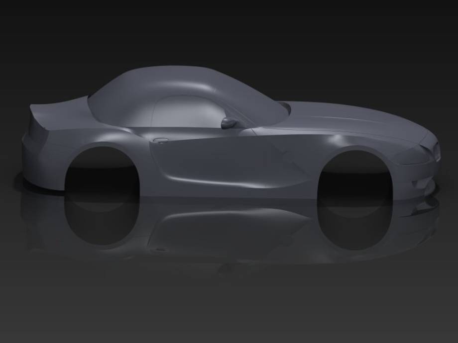 Model oraz rendering samochodu sportowego